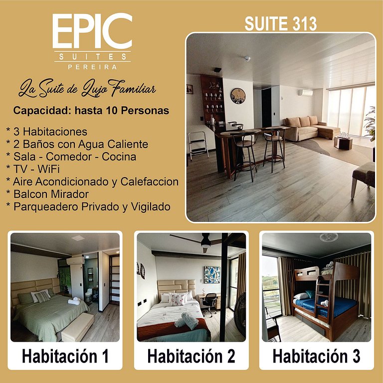 Epic Suite 313 Deluxe Airport 10P 3Rooms