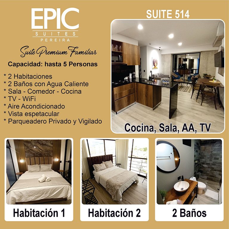 Epic Suite 514 Fam Exclusive 2Rooms5People Airport