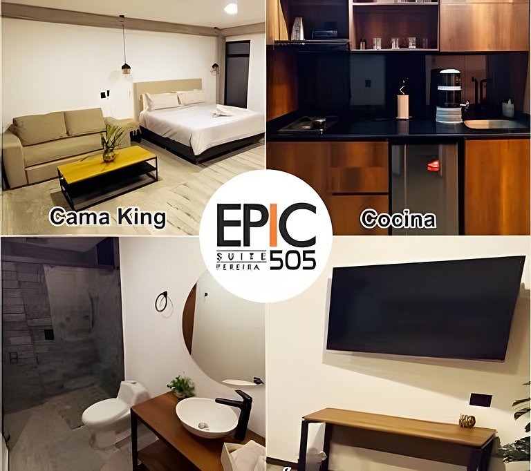 Epic Suite 505 •King Bed +Sofácama •5 min Airport