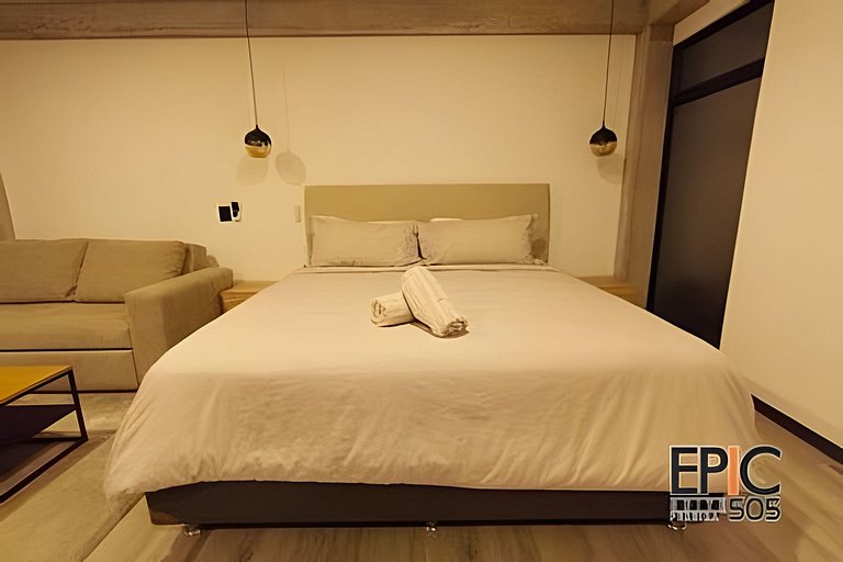 Epic Suite 505 •King Bed +Sofácama •5 min Airport