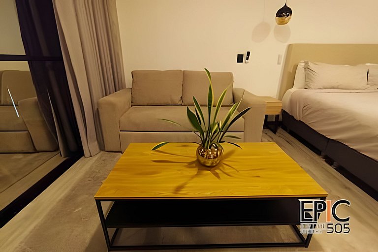 Epic Suite 505 •King Bed +Sofácama •5 min Airport