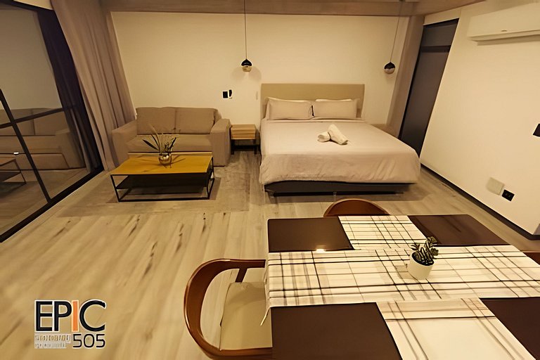 Epic Suite 505 •King Bed +Sofácama •5 min Airport
