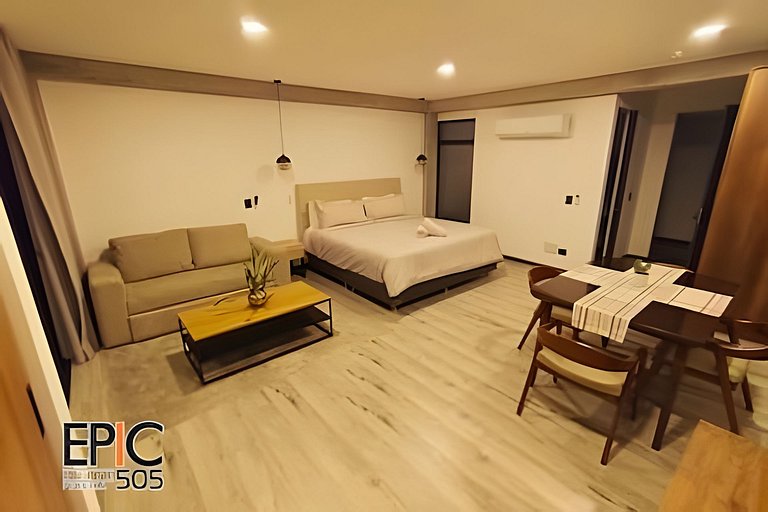 Epic Suite 505 •King Bed +Sofácama •5 min Airport