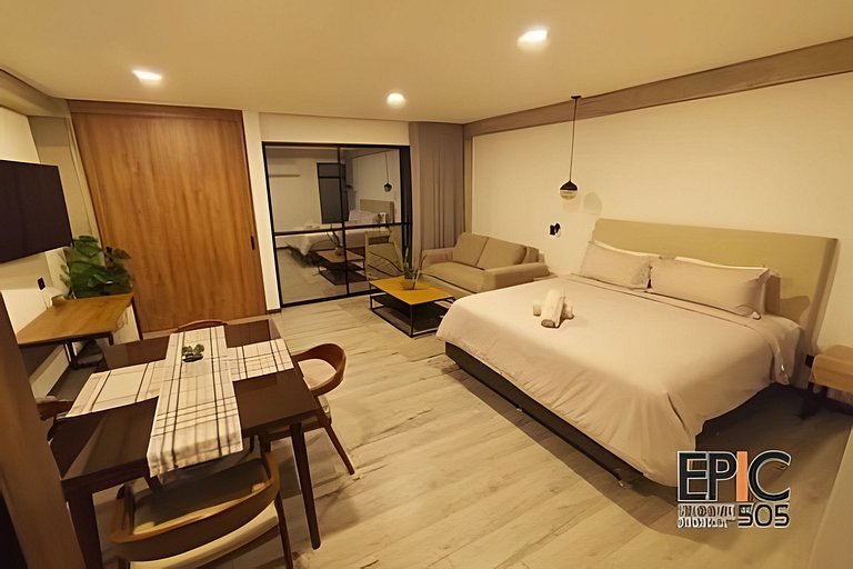 Epic Suite 505 •King Bed +Sofácama •5 min Airport